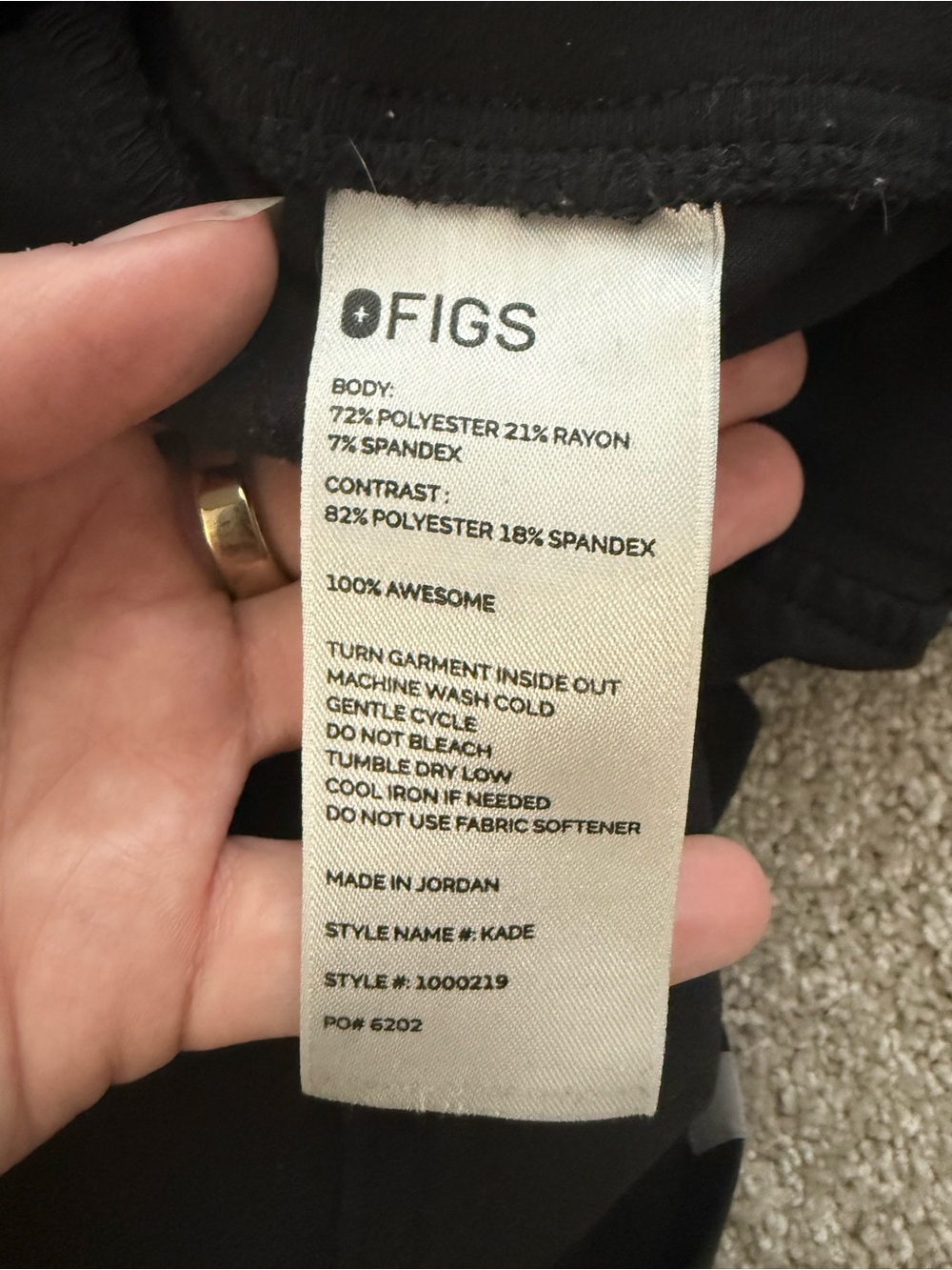 Figs Black Kade Straight Leg Scrub Pant Women’s Size Small - Picture 9 of 9